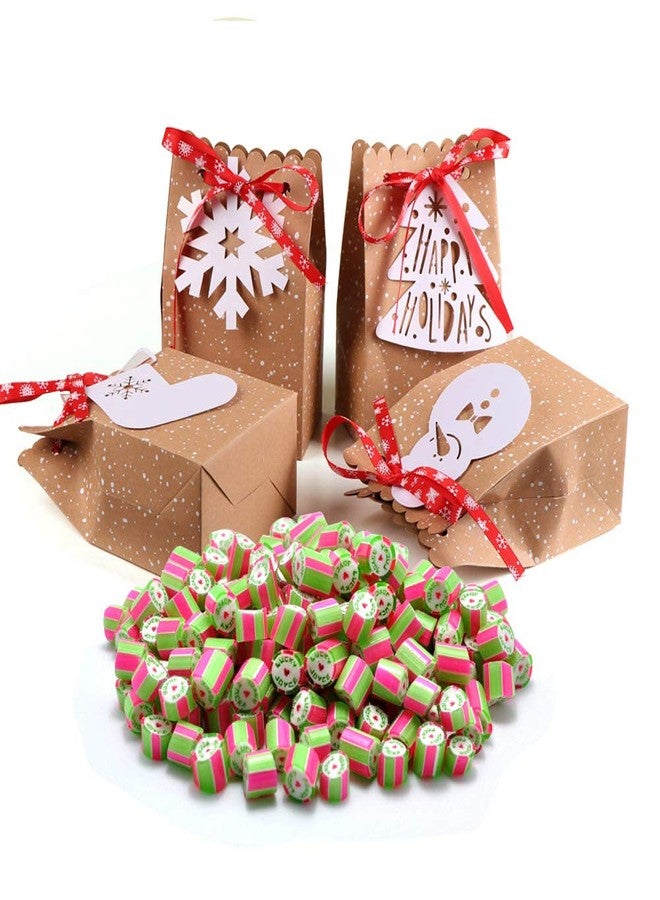 OurWarm 24-Piece Kraft Paper Gift Bags Assortment with Holiday Tags for Christmas Party Favors, 5 x 3 x 7 Inches - Image 4